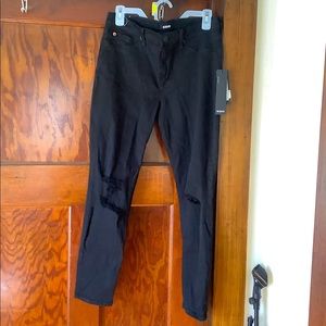 Hudson black jeans with ripped knees size 32